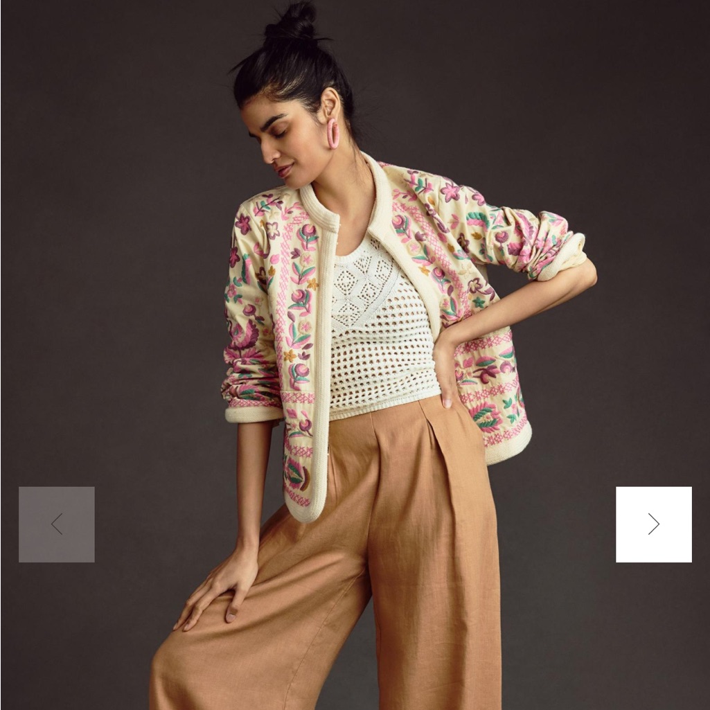 Anthropologie X Antik Batik Embroidered Jacket
